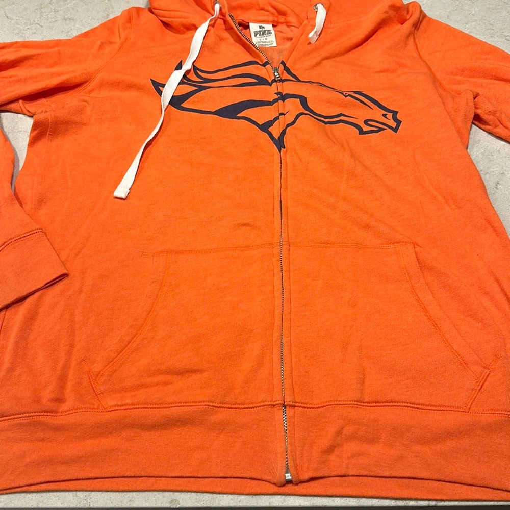 VICTORIA SECRET PINK BRONCOS ZIPUP HOODIE